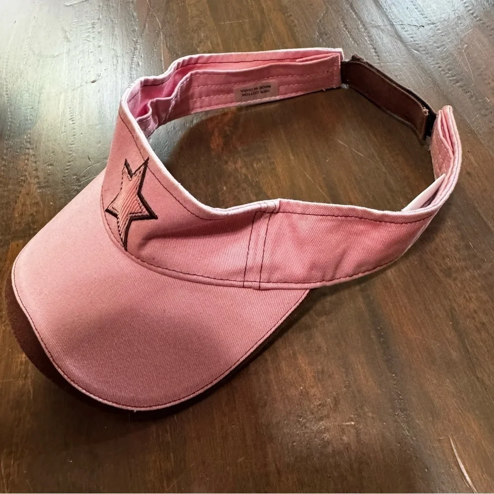 Pink Universal Studios Kid’s Visor Hat With Star On Front Adjustable 100% Cotton